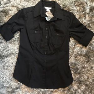 Classic Black Button Down. NWT!